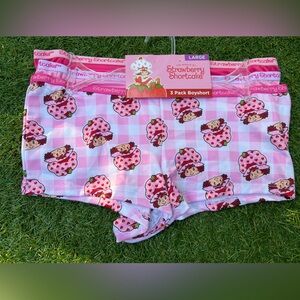 Pink Strawberry Shortcake Boy Short Underwear 3pk